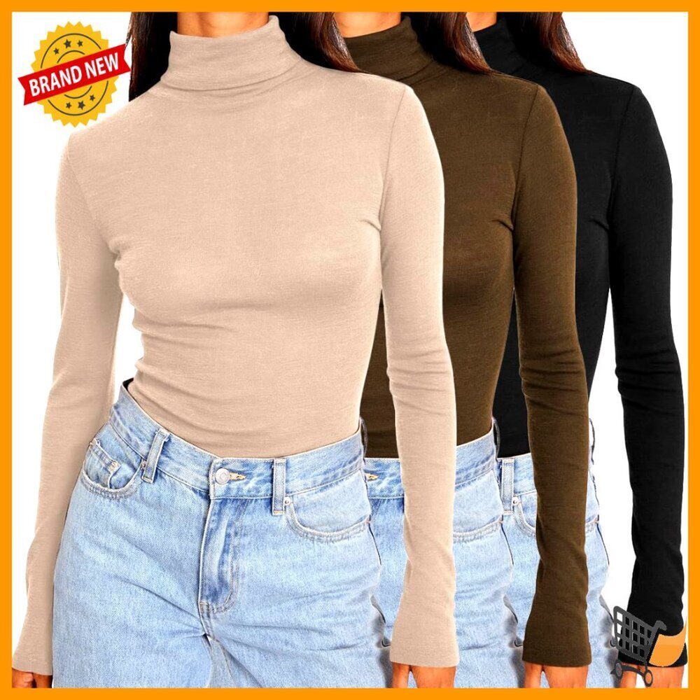 Mock Neck Thermal Top Slim Fit Long Sleeve Elegant Minimal Chic Layering